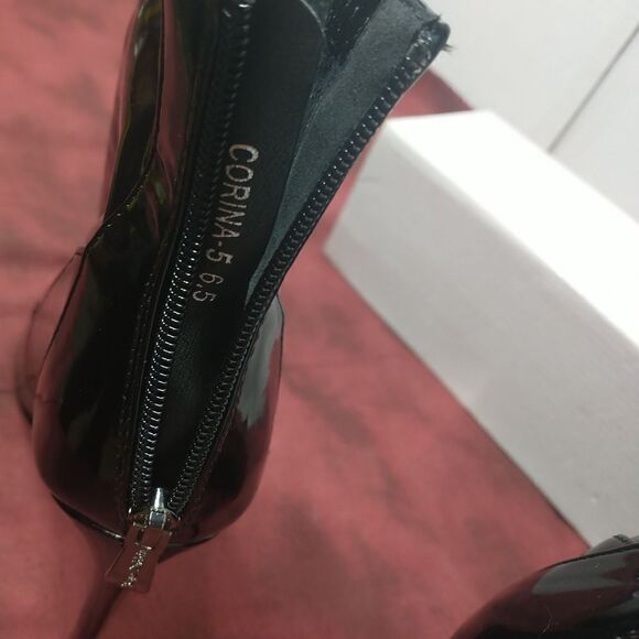 Cape Robbin Corina-5 Open Toe SZ 6.5 Sexy High Heels Black Patent - Picture 6 of 11